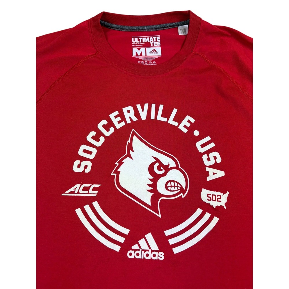 Adidas Louisville Cardinals Soccerville USA Climalite Red Graphic T-Shirt Mens M